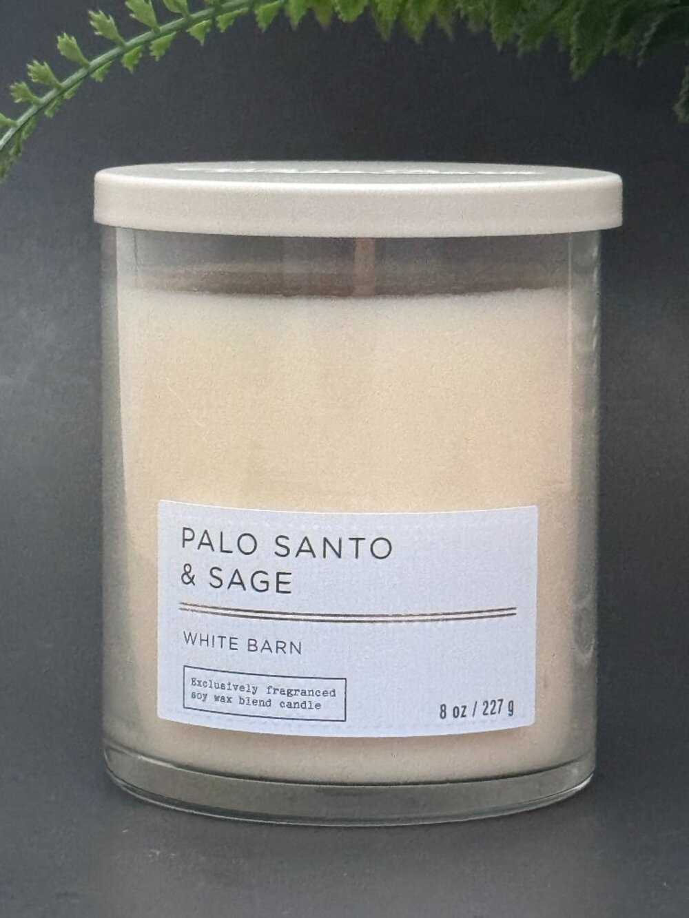 BBW Palo Santo & Sage White Barn Bath & Body Works Single Wick Candle